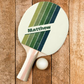 動揺して緑のレトロ5ストライプの名 卓球ラケット