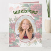 動揺して色鮮やかな赤のバラ書ズの紙 カード (正面)