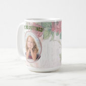 動揺して色鮮やかな赤のバラ書ズの紙 コーヒーマグカップ (正面左)