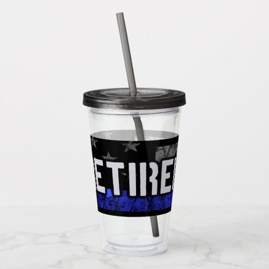 動揺して警退職した察旗 アクリルタンブラー (左)