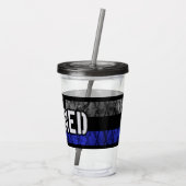 動揺して警退職した察旗 アクリルタンブラー (裏面)