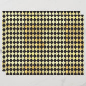 動揺して金ゴールド&ブラックハーレクインスクラップブック紙 (正面/裏面)