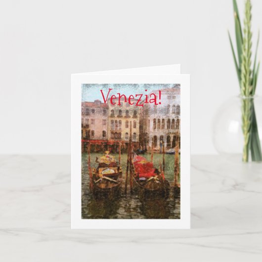 "動揺して"写真ゴンドラ/ヴェネツィアのブログ/運河 カード (正面)