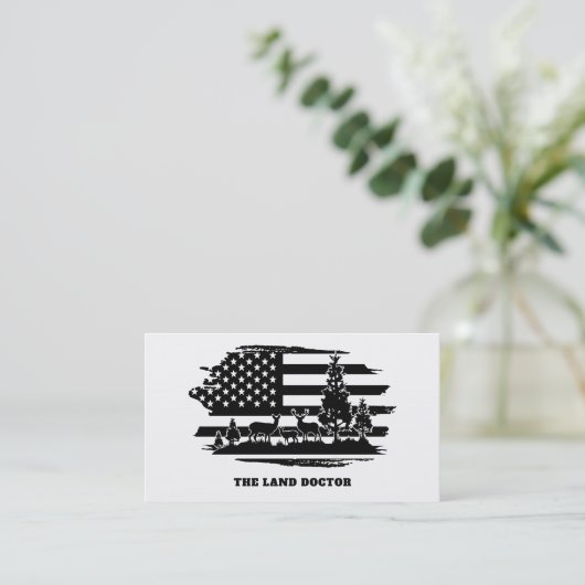 *~* 動揺して AP27米国国旗の森の風景  名刺 (スタンド正面)