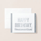 動揺して, Gritty "ハッピーバースデー"カード 箔カード (封筒付き正面)