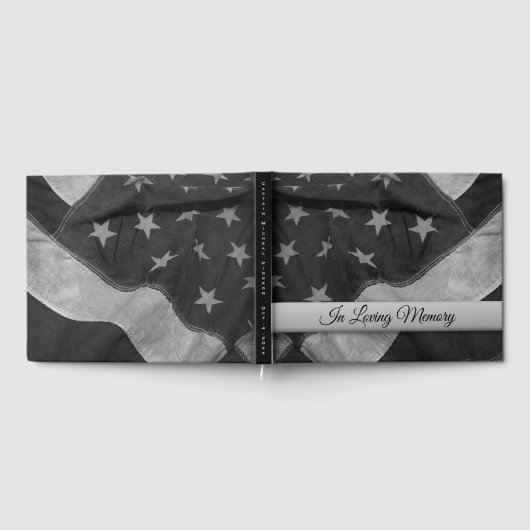 動揺してB&Wアメリカンフラッグ葬儀ゲストブック ゲストブック (全面)