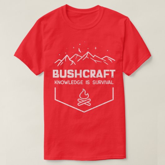 動揺してBushcraft Knowledge is Survival Tシャツ (デザイン正面)