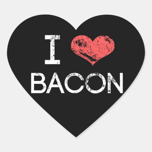 "動揺してI Love Bacon"ハートシール ハートシール (正面)