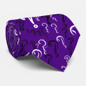 動揺してQuestion Mark Tie – 白、黒、藍 ネクタイ (ロール)