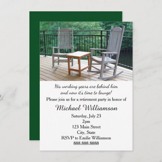 動揺のポーチは退職パーティーの議長を務めます 招待状 (正面/裏面)