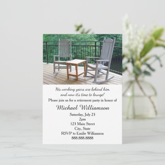 動揺のポーチは退職パーティーの議長を務めます 招待状 (スタンド正面)