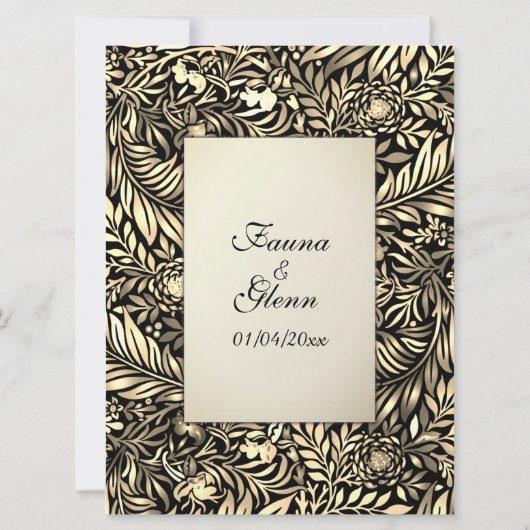 動植物の古老結婚式招待状 招待状 (裏面)