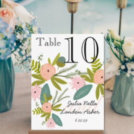 動植物ピーチアンドミントテーブル番号 ポストカード