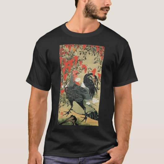 動植綵絵(14)南天雄鶏図, 伊藤若冲 Tシャツ (正面)