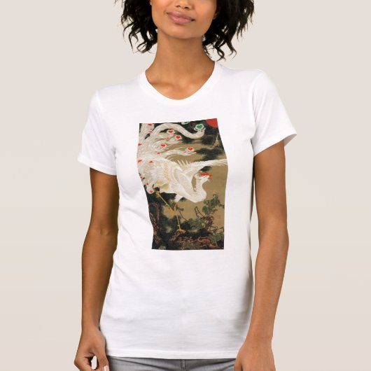 動植綵絵(25)老松白鳳図, 伊藤若冲 Tシャツ (正面)