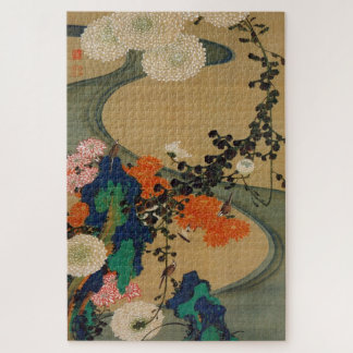 動植綵絵(29)菊花流水図, 伊藤若冲 ジグソーパズル