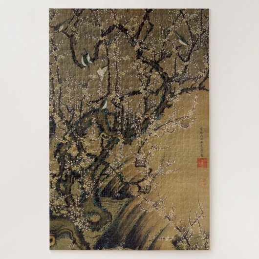 動植綵絵(2)梅花小禽図, 伊藤若冲 ジグソーパズル (縦)