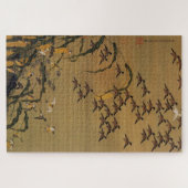 動植綵絵(4)秋塘群雀図, 伊藤若冲 ジグソーパズル (横)