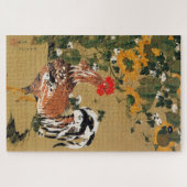 動植綵絵(5)向日葵雄鶏図, 伊藤若冲 ジグソーパズル (横)