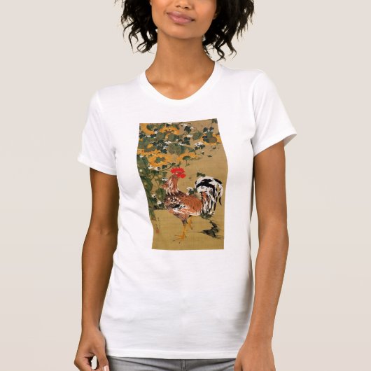 動植綵絵(5)向日葵雄鶏図, 伊藤若冲 Tシャツ (正面)