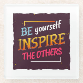 動機はっきりした感動的引用文デザイン ガラスコースター