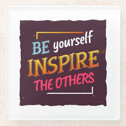 動機はっきりした感動的引用文デザイン ガラスコースター (正面)