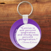 動機インスパイアづけの天才引用文 キーホルダー (正面)