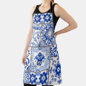 動機付きのシームレスなパッチワビクトリアンークタイル。麻 エプロン (インサイチュ)