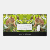 動物おもしろいおもしろいリスがナッツ引用文を行く デスクマット (キーボード&マウス)