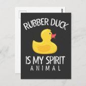 動物おもしろいお気に入りのゴム鴨ファン ポストカード (正面/裏面)