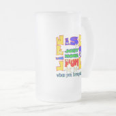 動物おもしろいことわざヤギのユーモア フロストグラスビールジョッキ (正面右)