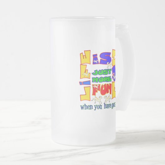 動物おもしろいことわざヤギのユーモア フロストグラスビールジョッキ (正面右)