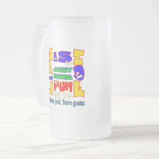 動物おもしろいことわざヤギのユーモア フロストグラスビールジョッキ (正面左)