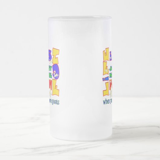 動物おもしろいことわざヤギのユーモア フロストグラスビールジョッキ (中央)