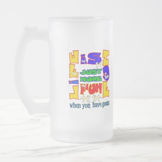 動物おもしろいことわざヤギのユーモア フロストグラスビールジョッキ (左)