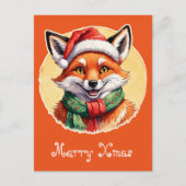 動物おもしろいのクリスマスのお気に入り – キツネ1 ポストカード (正面)