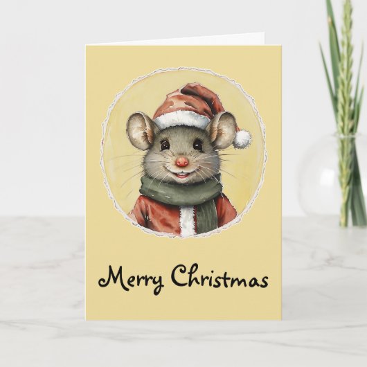 動物おもしろいのクリスマスのお気に入り – マウス1 カード (正面)