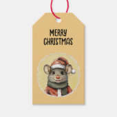 動物おもしろいのクリスマスのお気に入り – マウス1 ギフトタグ (正面)