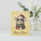 動物おもしろいのクリスマスのお気に入り – マウス1 ポストカード (スタンド正面)