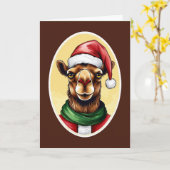 動物おもしろいのクリスマスのお気に入り – Camel 1 カード (黄色い花)