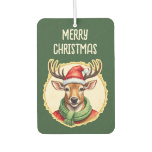 動物おもしろいのクリスマスのお気に入り – Deer 2 カーエアーフレッシュナー