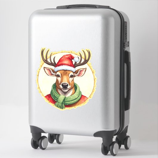 動物おもしろいのクリスマスのお気に入り – Deer 2 シール (スーツケース)