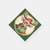 動物おもしろいのクリスマスのお気に入り – Deer 2 スタンダードカクテルナプキン (角)