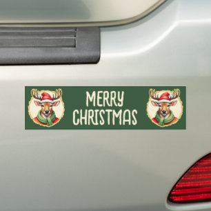 動物おもしろいのクリスマスのお気に入り – Deer 2 バンパーステッカー