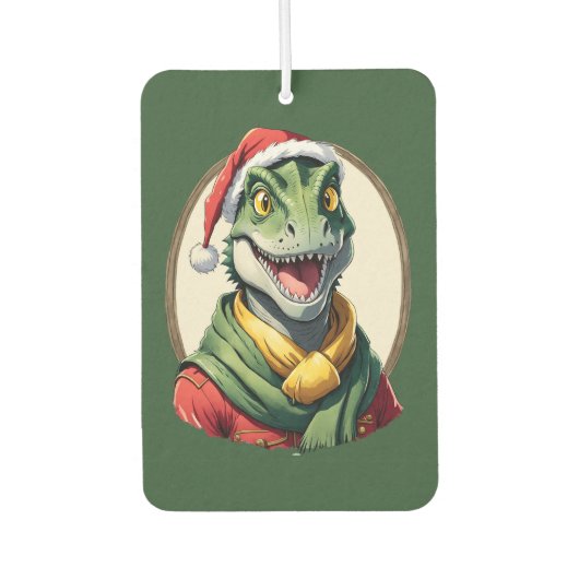 動物おもしろいのクリスマスのお気に入り – Dino 2 カーエアーフレッシュナー (正面)