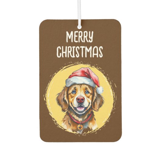 動物おもしろいのクリスマスのお気に入り – Dog 1 カーエアーフレッシュナー (正面)