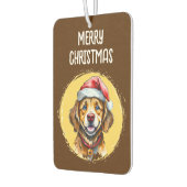 動物おもしろいのクリスマスのお気に入り – Dog 1 カーエアーフレッシュナー (左)