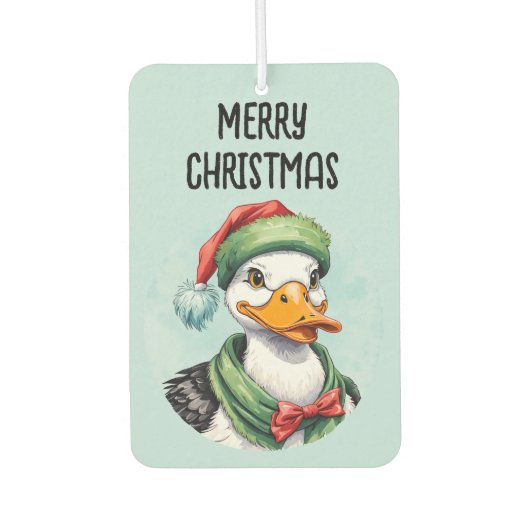 動物おもしろいのクリスマスのお気に入り – Duck 2 カーエアーフレッシュナー (正面)