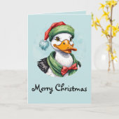 動物おもしろいのクリスマスのお気に入り – Duck 2 カード (黄色い花)
