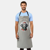 動物おもしろいのクリスマスのお気に入り – Elephant 2 エプロン (着用した状態)